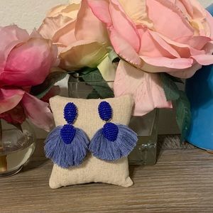 Royal Blue Trendy Statement Earrings